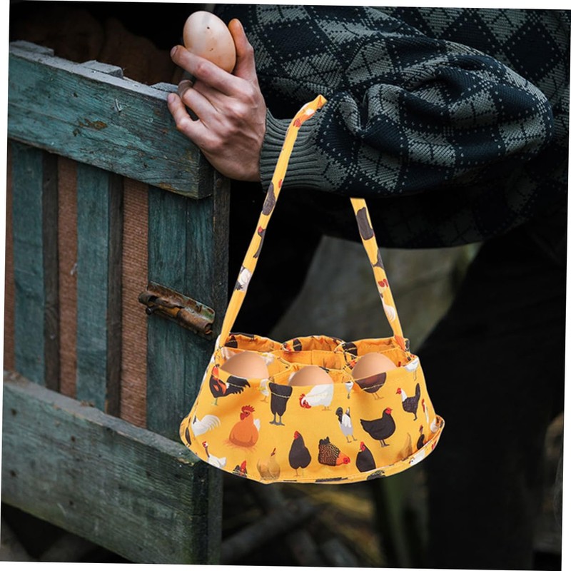 CIYODO Fresh Egg Collecting Basket with Pockets for Chicken Duck