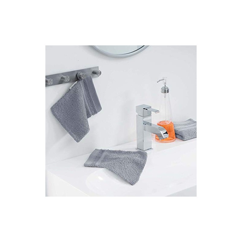 DOUCEUR D'INTERIEUR 2 FACECLOTHS 15X21 Plain Color VITAMINE GRIS, Grey