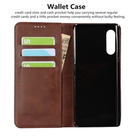 iCoverCase for LG Velvet/LG Velvet 5G Wallet Case, Premium PU Magnetic Leather Card Slots Holder Carry Kickstand Feature Flip Cover Case for LG Velvet/LG Velvet 5G (Dark Brown)