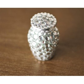 Today's A Gift Diamond Sprinkled Cremation Urn, Memorial Mini Keepsake Urn for Human Ashes, Small Decorative Funeral Memorial Urns, Crystal-Studded Aluminium Urns Handcrafted for Adults (3 Inches)