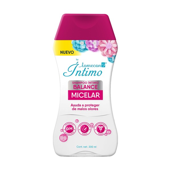 Shampoo Íntimo by Lomecan V, BALANCE MICELAR, con Micelas que atraen las impurezas, protege de malos olores y balancea el pH con Ácido Láctico, dermatológicamente probado, botella 200 ml