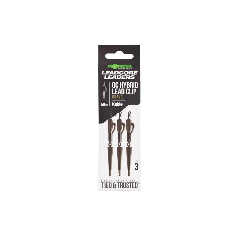 Korda Kable Leadcore Leader Hybrid Lead Clip QC Swivel 50cm