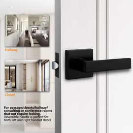NEWBANG Solid Door Lever Handle Matte Black Finish