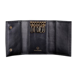 Cronus & Rhea® Luxury Key Case Made of Exclusive Leather (Janus) | Key Case - Key Ring | Genuine Leather | With Elegant Gift Box | Men - Women, black, Key case