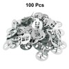 Litoexpe 100pcs Wooden Wick Clips, Round Candle Wick Base, Metal