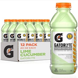 Gatorade Rapid Rehydration Electrolyte Beverage, Lime Cucumber, 20oz Bottles (12 Pack)