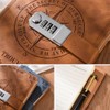 WANLIAN Nautical Pattern Brown Leather Lockable Journal with Pen Pocket