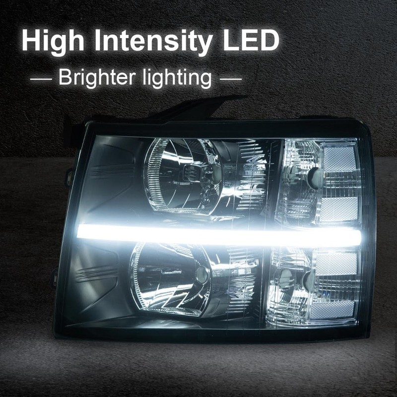 G-PLUS LED DRL headlights Bumper Headlamps, Compatible with 2007-2014 Chevy