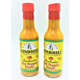 Bajan Windmill Barbados Hot Yellow Pepper Sauce 5oz/148 ml (2 bottles pack)