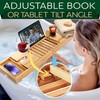 SereneLife Luxury Bamboo Bathtub Caddy Tray - Adjustable Natural Wood