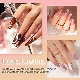 Beetles Kit Esmalte en Gel 23 Piezas, 20 Colores | Tonos Rosa Pastel, Marrón, Durazno y Brillo con Base y Capas Mate y Brillante