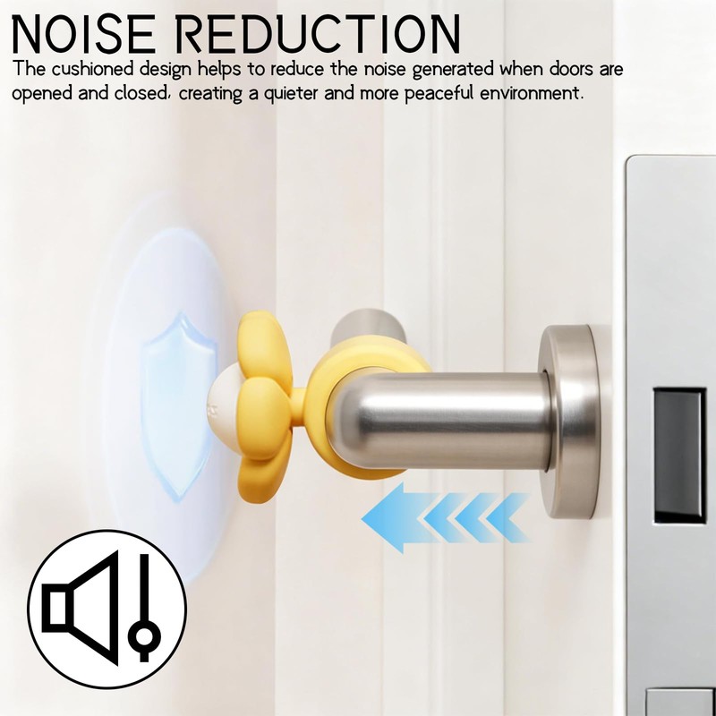 5 Pieces Flower Door Handle Covers | Silicone Anti-Collision and