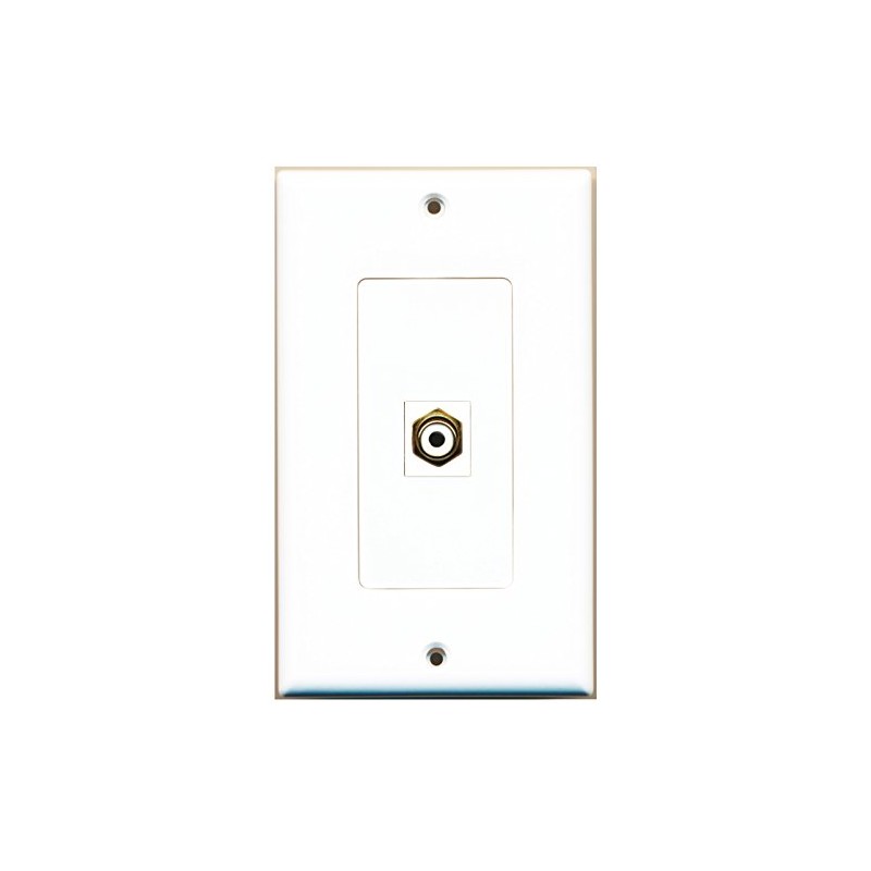 RiteAV 1 Port RCA White Wall Plate OVERSIZED Jumbo MIDI