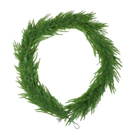 osayhome 2 Pcs 6 Ft Artificial Norfolk Pine Garlands, Real Touch Winter Pine Garland, Green Artificial Greenery Garland for Table, Mantle, Wall, Indoor, Outdoor Christmas Decorations