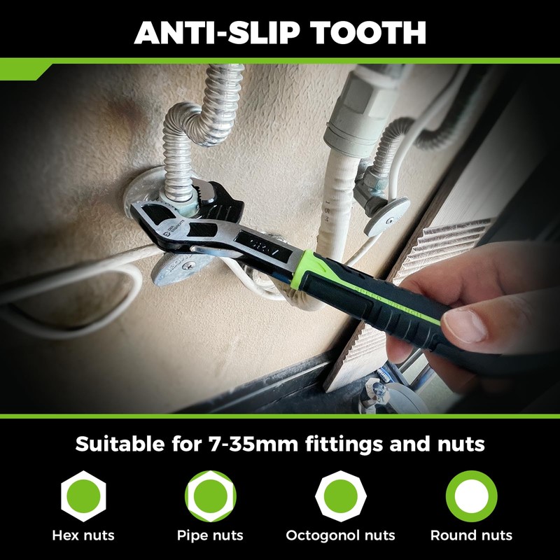 Der Erwachte Multi-function Adjustable Pipe Wrench Set, 2-Piece, Quick Self-Adjusting,