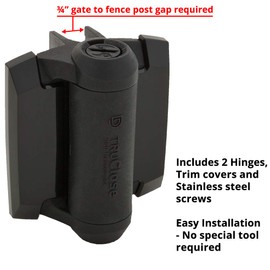 D&D Technologies TCA1L2S3BTS TruClose Regular Duty Gate Hinges, for Self Closing Metal Gates up to 66 Pounds, with Alignment Legs, Gloss Black, 2 Count