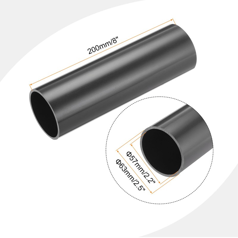 MECCANIXITY 2.5 Inch PVC Rigid Tube Round Pipe Hardware Tubing