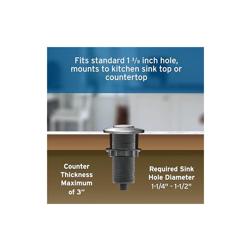 InSinkErator Garbage Disposal Air Switch Kit, Dual Outlet Sink Top