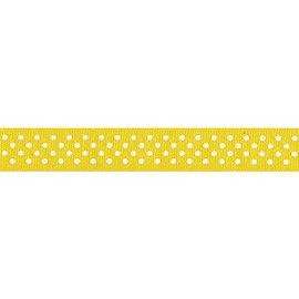 Offray Confetti Dots Grosgrain Craft Ribbon, 7/8-Inch Wide by 10-Yard Spool, Maize