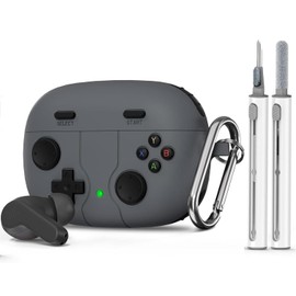 JIEYOUTA Funda para JBL Vibe 200TWS/Vibe Beam/Wave Beam/Wave Beam 2, Diseño de Consola de Videojuegos, suave silicona, impermeable y Anticaso, con Llavero y Kit de Limpieza