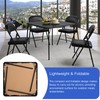 Homy Casa 33.9''Square Folding Table with PU Padded Tabletop, Portable