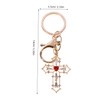 COLLBATH Sturdy Alloy Keychain Cross Keyring Heart Pendant Decorative Keychain