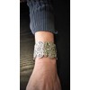 LUX ACCESSORIES Filigree Metal Textured Stretch Statement Bracelet