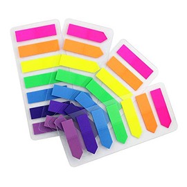 4 Sets 0.5x1.8 inch Neon Page Markers, Flags Tabs Neon, 7 Bright Color Sticky Notes Index Tabs,Neon Flags Note Tabs Page Flags, 560 Pcs