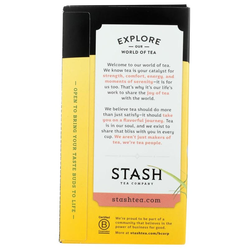 Stash Tea Company Premium Lemon Ginger Herbal Tea Caffeine Free