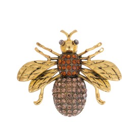 Honey Bee Brooches Crystal Insect Themed Bee Brooch Rhinestone Animal Fashion Lapel Pin Vintage Elegant Clothing Accessories Stylish Gold Tone Fashion Jewelry for Women Men Dating Party Anniversary