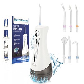 BGTR Water Dental Flosser Oral Irrigator with 3 Modes,Rechargeable Portable Powerful Battery Water Flosser Lightweight Daily - Color: Black