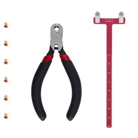 FANOWZUO Archery Tuning Kit, Red T-Square Ruler, Nock Pliers, 6 Brass Nocking Points for Recurve Bow Arrow and String Adjustment