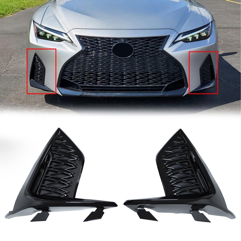 NewYall Front Left and Right Lower Bumper Fog Light Cover