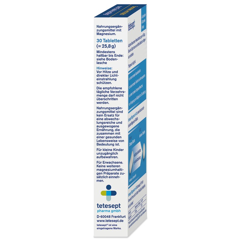 tetesept Magnesium 400 - Dietary Supplement for Muscles, Heart &