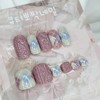 Argyle knit handmade nail tips, pedi tips - Coffin Egg