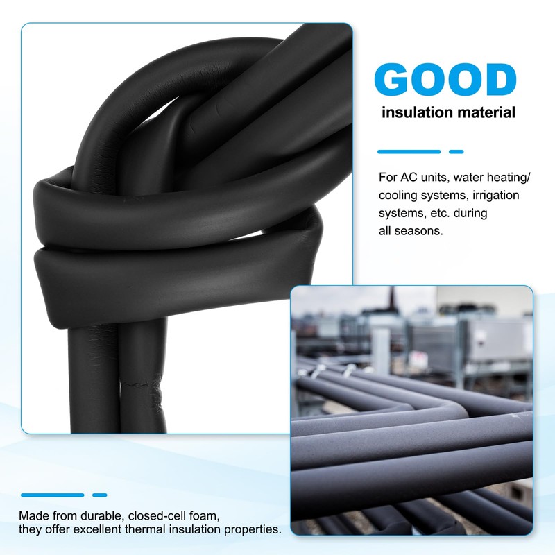 PATIKIL Pipe Insulation Foam Tube, 5/8" ID x 3.28Ft Foam