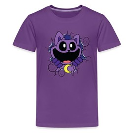 Poppy Playtime - CatNap Face T-Shirt (Kids, Purple, 4-5)