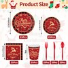 175 Pcs Merry Christmas Party Supplies Set - Serves 25,