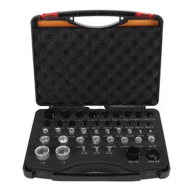 44PCS Nut and Bolt Thread Checker Aluminum Alloy Imperial and Metric High Accuracy Bolt Nut Identifier Gauges with Storage Box for Verifying