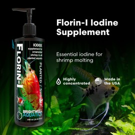Brightwell Aquatics Florin-I Iodine Supplement for Crustaceans – Supports Molting, Growth & Shell Strength – Safe for Freshwater, Brackish & Planted Tanks, 500 ml