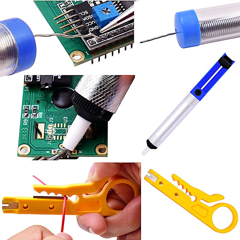 Soldering Iron Kit, 60W Adjustable Temperature 15-in-1, Solder Wire, 2