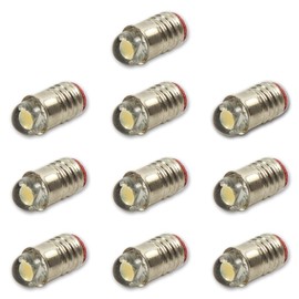Evemodel E501WM 10PCS Warm White LED Screw Bulb E5 E5.5 12V-14V Spur H0/TT/N Scale NEW