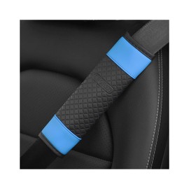 Bittwee Car Seat Belt Shoulder Pad, 2PCS Soft Harness Automotive Seatbelt Cover for Shoulder Pad Neck Cushion Strap Protector, Vehicle Interior Accessories for Truck RV SUV & More（Blue）