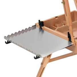 MEEDEN French Easel Side Tray, Aluminum Alloy Tray Shelf for Painting Easel, 13.8''L X 9''D Removable Reusable Portable Artists Large Storage Platform for Art Easels