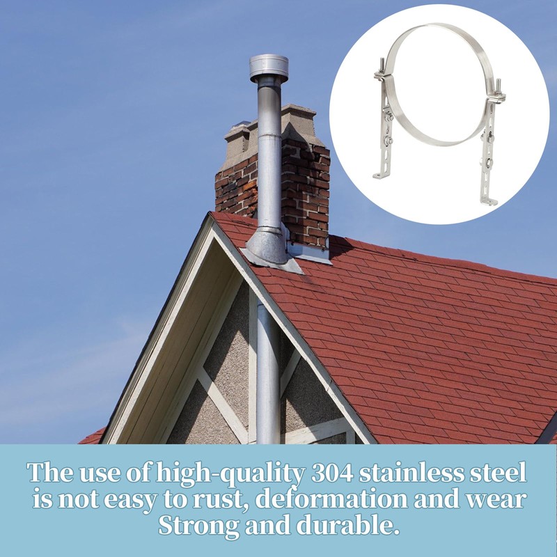 6 1/2 Inch Chimney Systems Bracket，304 Stainless Steel Adjustable Vent