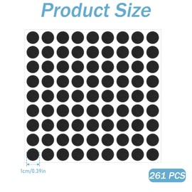 261 Pcs Mini Foam Felt Pads, Self Stick Pads Furniture Felt Pad Round 3/8 Inches Diameter Self Adhesive Cabinet Cushion Dots for Cabinet Doors Furniture Desks Floor Drawers Black