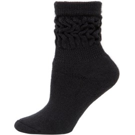 Caring Warm Therapeutic Alpaca Socks for Poor Circulation - Non Irritating Smooth Seam (Black Crew - Medium)