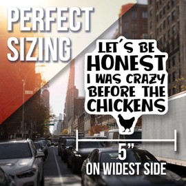 Funny Chicken Magnet - Let's Be Honest I was Crazy Before The Chickens - Quirky Farmhouse Kitchen Decor - Hilarious Chicken Lover Gift - Car Magnet AAMT1184