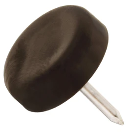 Adsamm® 32 x plastic glides with nails, brown, diameter 18 mm, round, furniture glides with nail, furniture and floor protection in Adsamm® quality