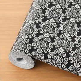 Cooyes Shelf and Drawer Liners for Kitchen Cabinets, Non-Adhesive Cabinet Liners, EVA Waterproof Durable Shelf Paper for Refrigerator, Shelves, Cupboard with European Pattern, Easy to Cut